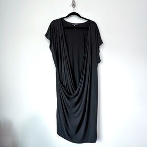 Eloquii Black Short Sleeve Wrap Tunic Dress